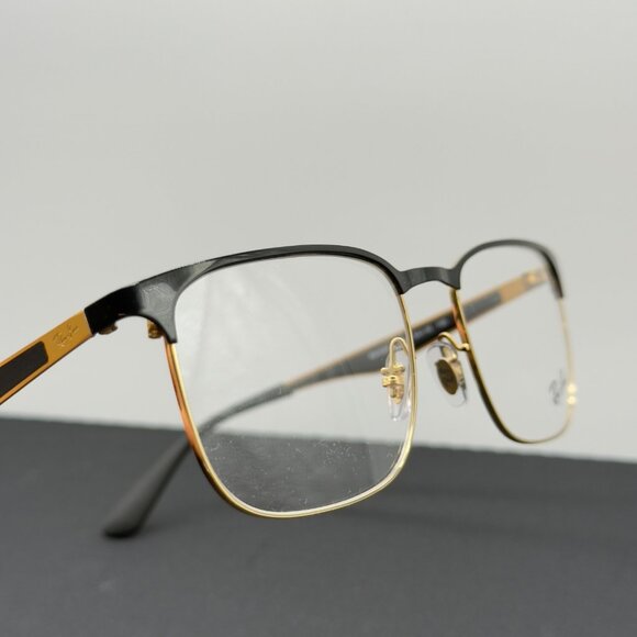 Ray Ban RB6363 2890 Polished Black on Gold Square Eyeglasses Frames 54-18-145 - Picture 11 of 11